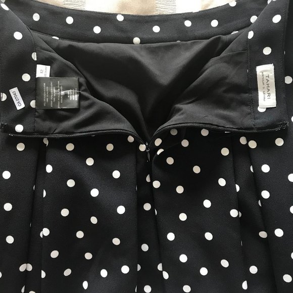 Tahari Polka Dot Pleated Skirt (NWT) - Picture 10 of 14
